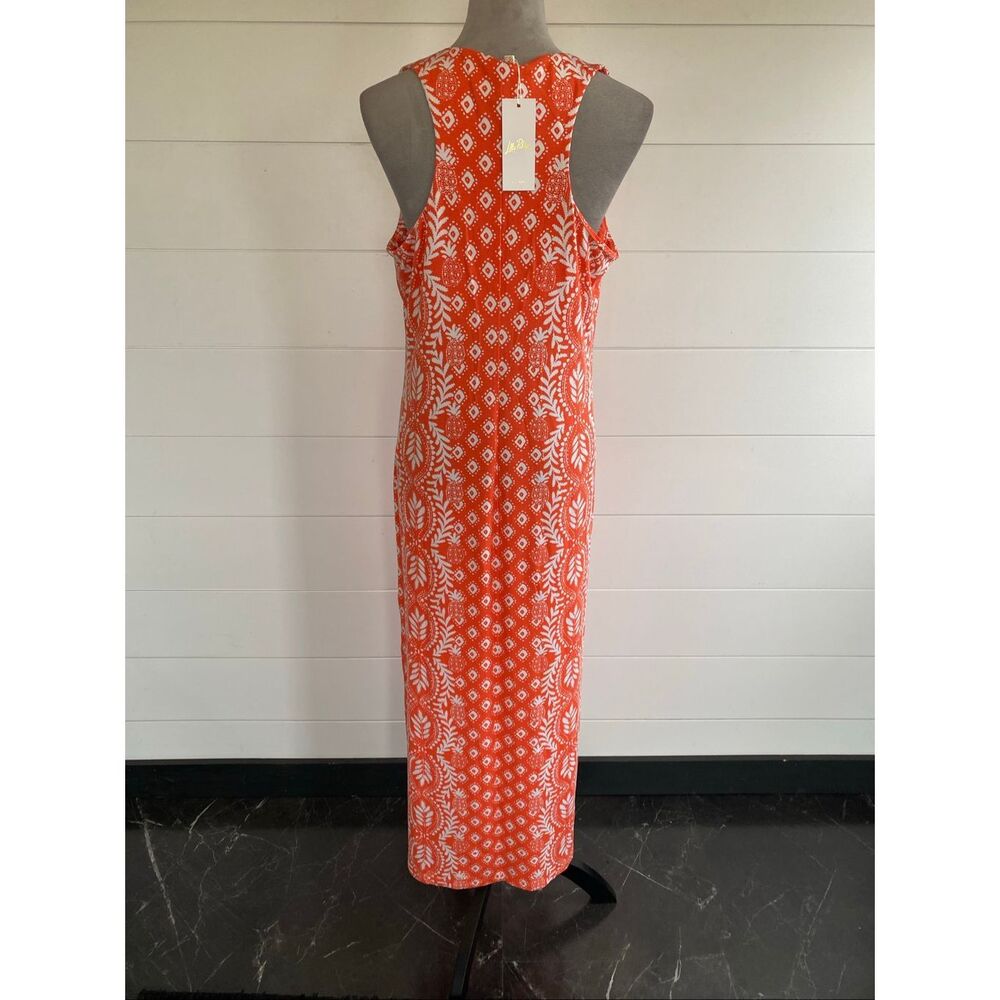 NWT Lilly Pulitzer Ulla Maxi Dress Flamingo Feather Harbour View Engineered Larg - Picture 8 of 15